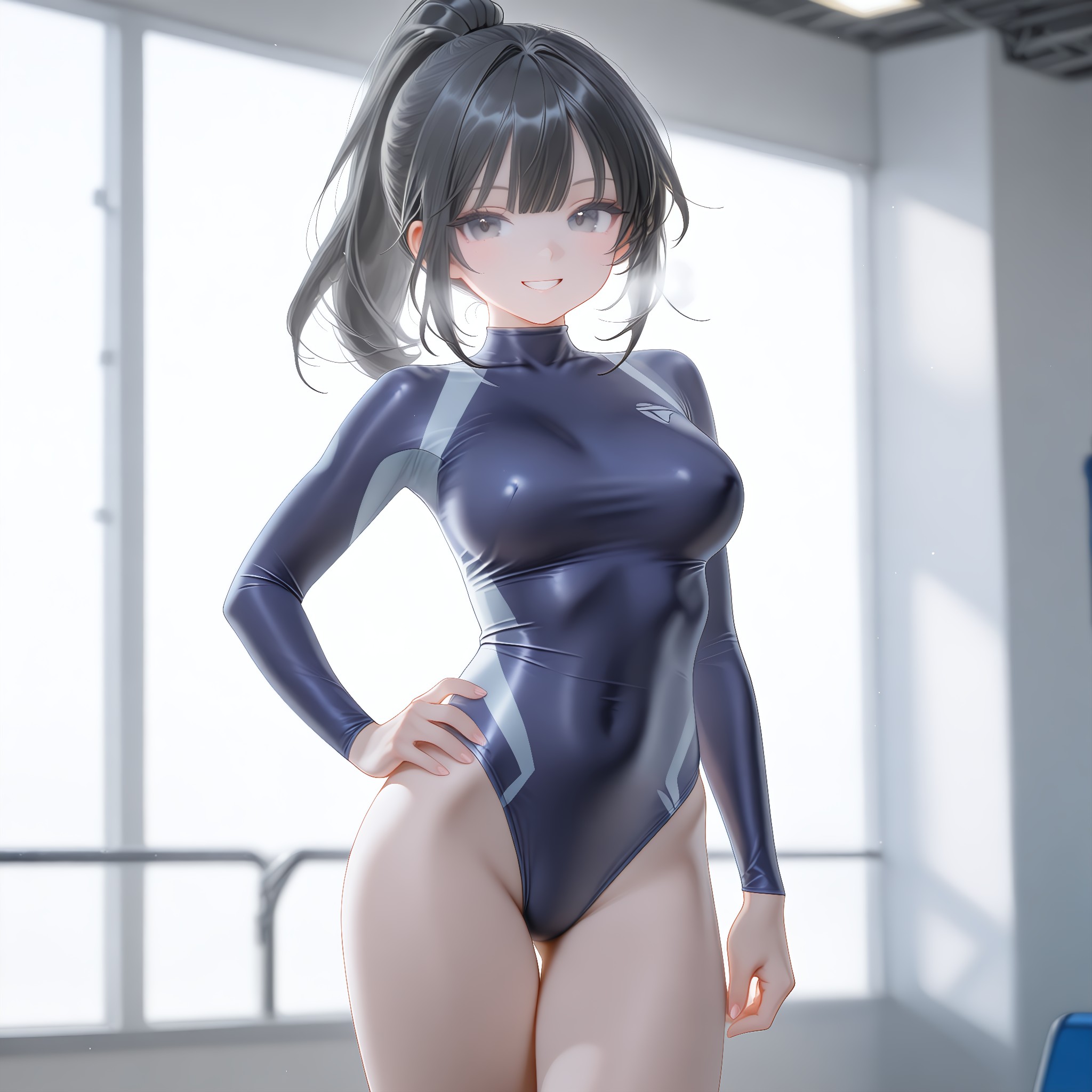 首まで覆うタートル。露出ゼロでラインで魅せる密着色気。