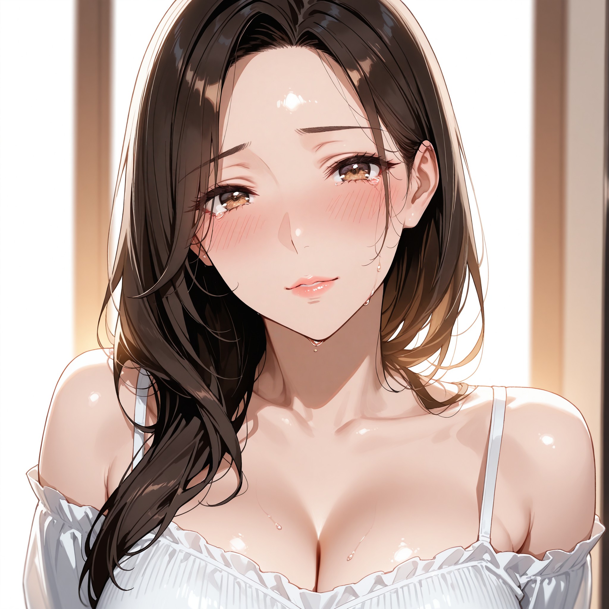 teary eyes（潤んだ瞳）+ blush（頬染め）