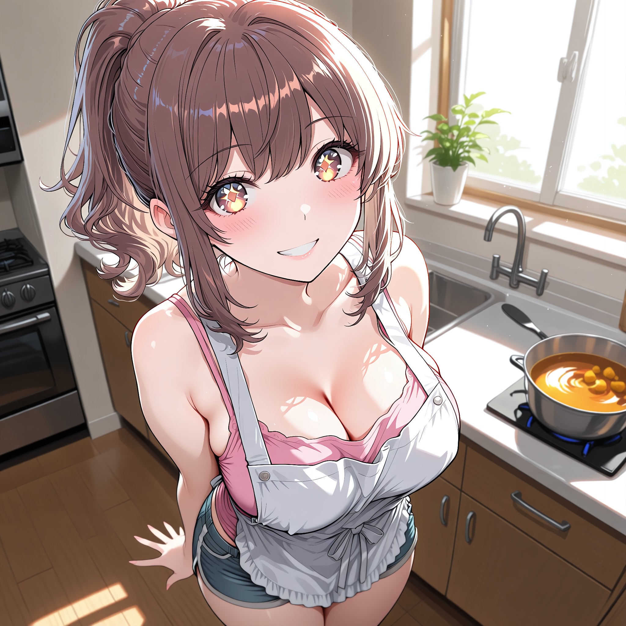胸元あき。隙間だけで色気。