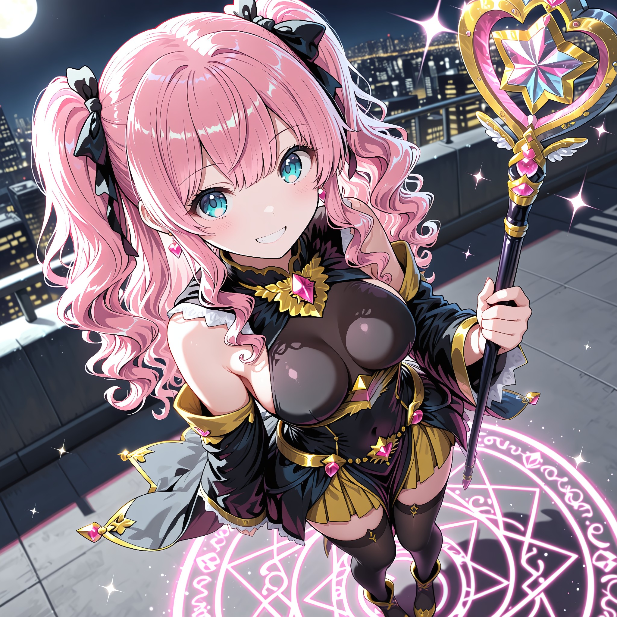 黒と金のダーク魔法少女。堕ちた側の華やかな色気。