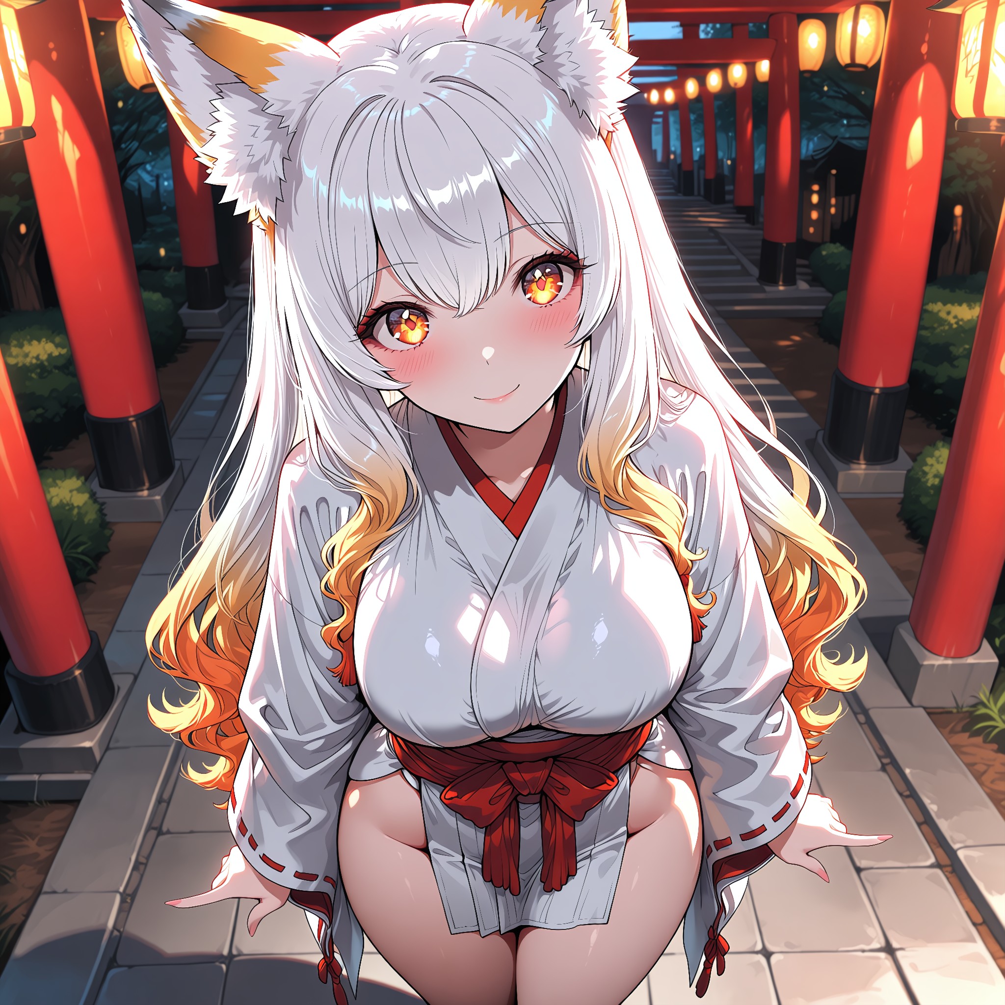 ふわふわ狐耳。和の色気が乗る。